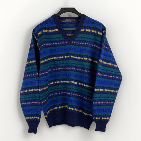 Brooks Brothers Other - Brooks Brothers Fair Isle Wool Sweater Mens L Made In UK Nordic